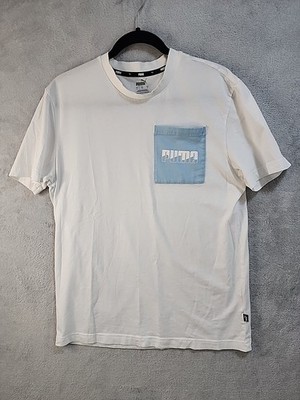 Puma Womens S White Pocket Short Sleeve Tee Shirt