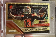 2020 Prizm Odell Beckham JR GOLD VINYL PRIZM "Go Hard Or Go Home" 4/5 RARE