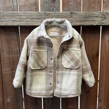 ZARA plaid jacket coat over shirt fleece size 3-4 Years