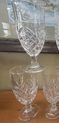 Set Of 2 Godinger Dublin Shannon Crystal Iced 14 Oz Glass 7.75 H EUC