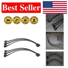 Dual Pack 10 Inch Molex to 3 Pin/4 Pin Fan Splitter Adapter - Black Sleeking