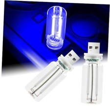 2Pcs Car USB Night Light, Touch Adjustment LED Ambient Lighting Plug 2PCS Blue