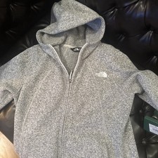 The North Face Womens Full Zip Outdoor Mock Neck Fleece Jacket Gray Sz M