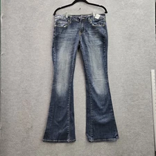 Vigoss Women Jeans 5 Blue Denim P8009J Flare Distressed 30" Inseam READ