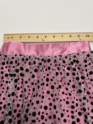 Kids Headquarters Pink Sparkly Skirt Girls Size 6 Glitter Polka Dots Barbiecore - Picture 3 of 7