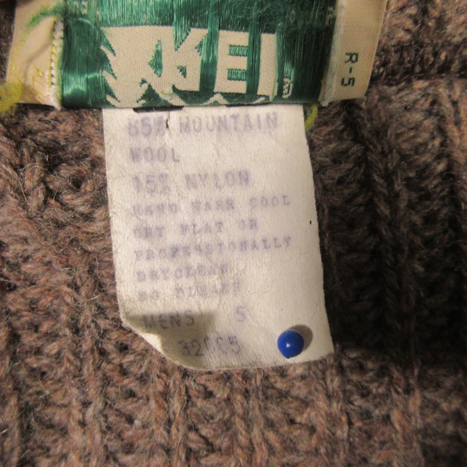 Винтажный мужской свитер REI из шерстяной смеси S или XS коричневый коренастый трикотаж на молнии имитация Gorpcore - Изображение 4 из 4