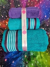 CASA COPENHAGEN AND AMERICAN SOFT LINEN TOWEL SET*COLORFUL AND NEW*FREE SHIPPING