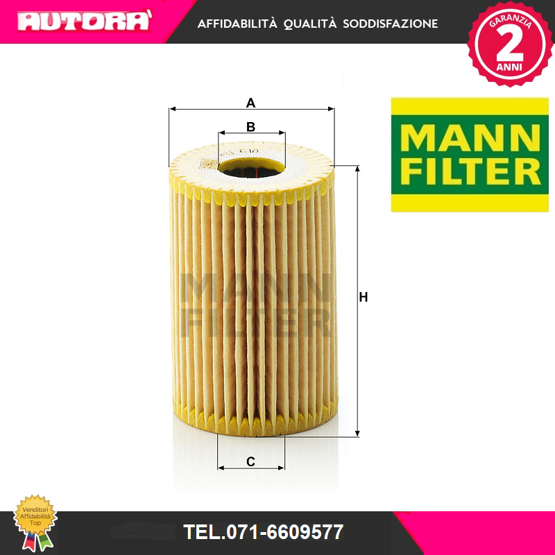 HU610X Filtro olio (MARCA MANN).