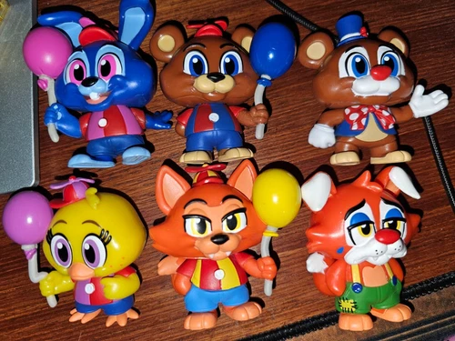 Lot of 6 Five Nights at Freddys Balloon Circus Mystery Mini Figures FNAF Foxy