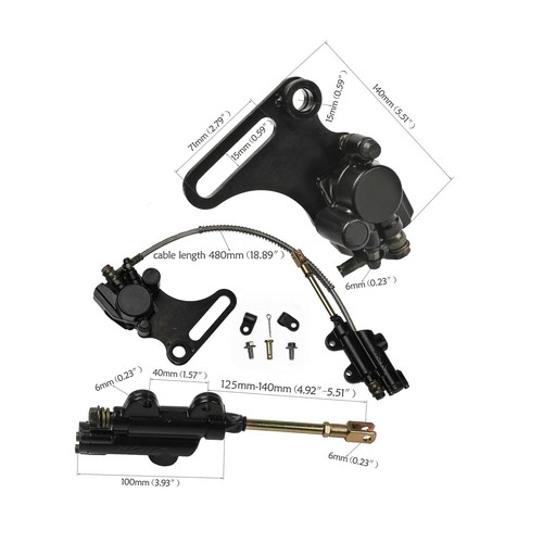 Rear Disc Brake Assembly Cylinder Caliper 70cc 110cc 125cc Pit Dirt Bike ATV - Picture 2 of 8