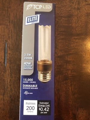 TCP LED 3.5W decorative lamp bulb 40W equiv 2200K 200 lumens Unique classic MCM