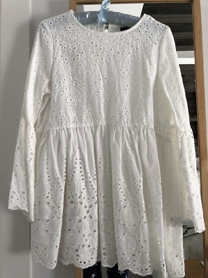 New MVN Boho White Eyelets Top S