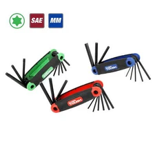 3-Pack Folding Hex Key Set with SAE, Metric, and Star