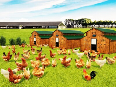 Modularer Hühnerstall für 75 - 100 Legehennen Polly Farm Plus Lehrbauernhöfe