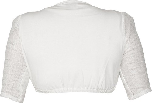 Marjo Dirndlbluse Bela-Anita creme oder weiß hochgeschlossen Spitze Zierknöpfe - Bild 8 von 10