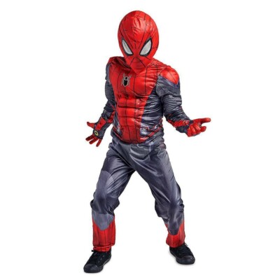 Disney Store Marvel SpiderMan Costume Set with web projection gloves  size 7/8
