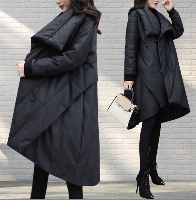 Korean Winter Down Padded Jacket for Women Loose Warm Sweet Overcoat