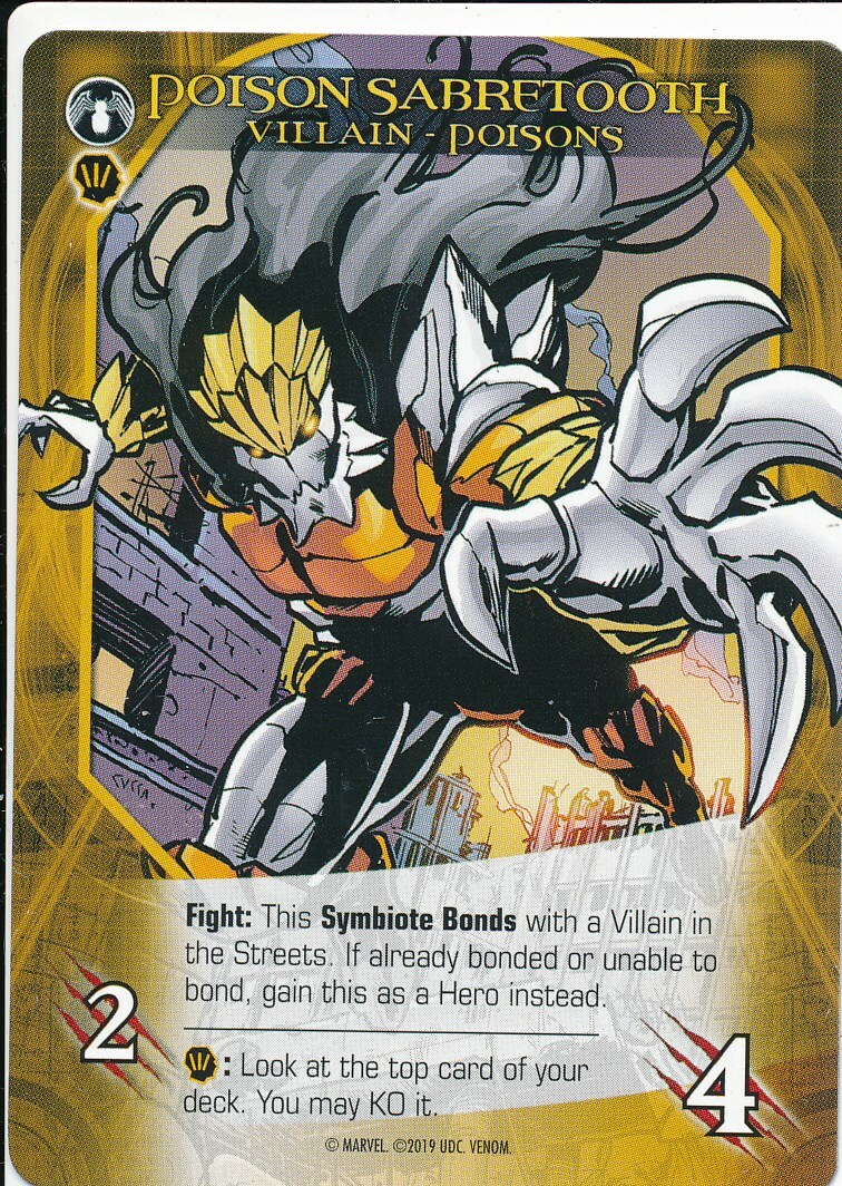 POISON SABERTOOTH Upper Deck Marvel Legendary VENOM VILLAIN