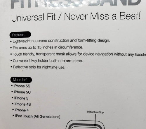 Fitness Band Universal Fit Made For 5S 5C 5 4S 4 iPod Touch Dark Gray - Picture 3 of 4