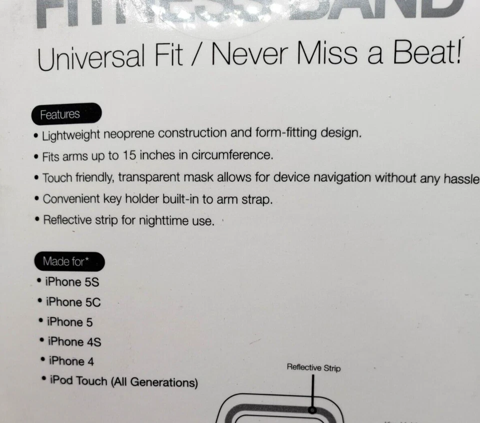 Fitness Band Universal Fit Made For 5S 5C 5 4S 4 iPod Touch Dark Gray - Image 3 of 4