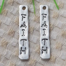 120 Pcs Tibetan Silver FAITH Charms Pendant 39x7MM S5091 DIY Jewelry Making