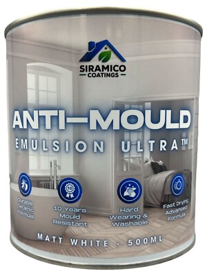 Anti-Schimmel Emulsionsfarbe Ultra  | 500ml 1 Liter 2,5 Liter oder 5 Liter | Siramico