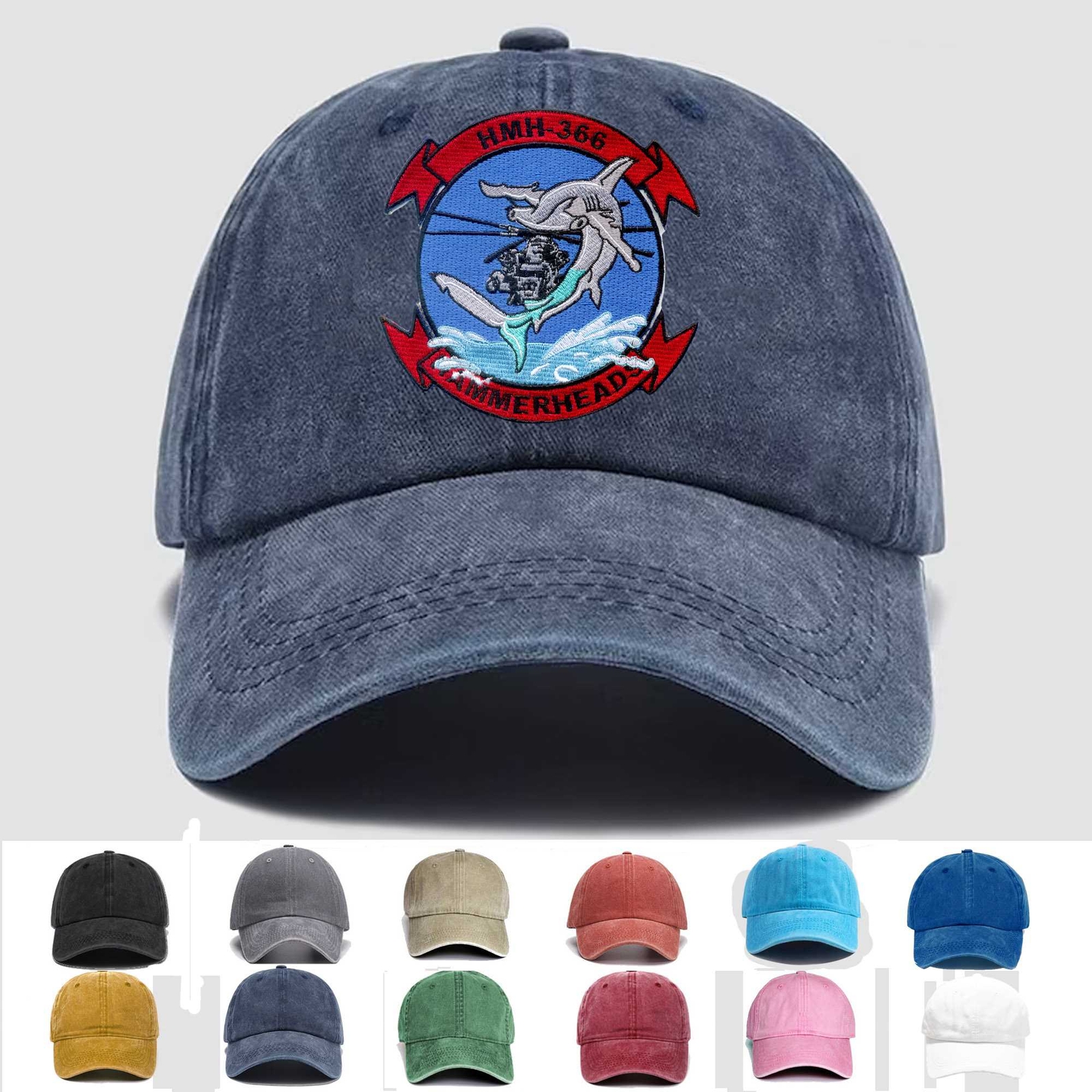 Custom Embroidered Hat HMH-366 Heavy Helicopter Squadron, Veteran Cap, Gift Idea