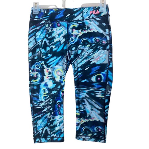 Fila, 2 Piece Fila Pants Women’s Size Small Geometric Leggings Cropped Running Reto
