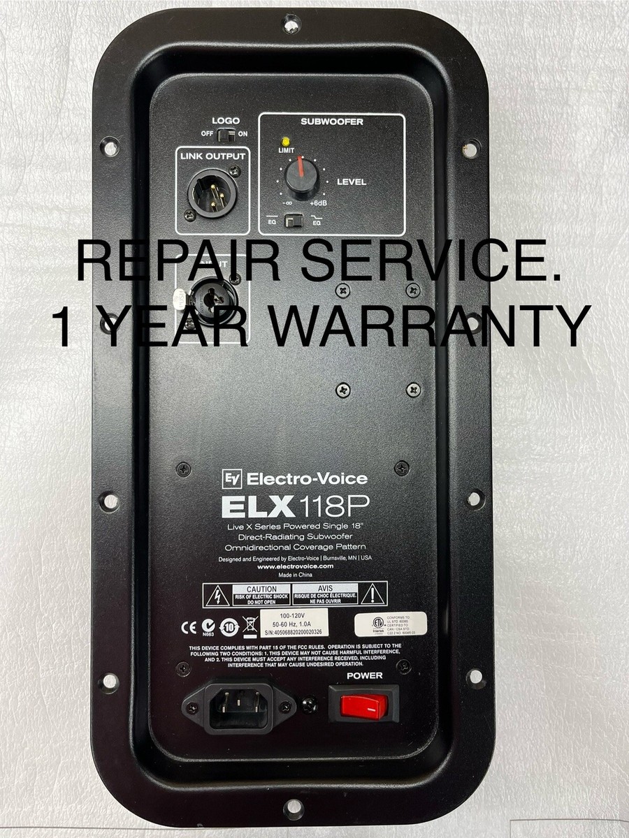 REPAIR/REBUILT+RECAPS SERVICE Electro-Voice EV ELX118p Sub REPAIR/REBUILT+RECAPS SERVICE Electro-Voice EV ELX118p Sub