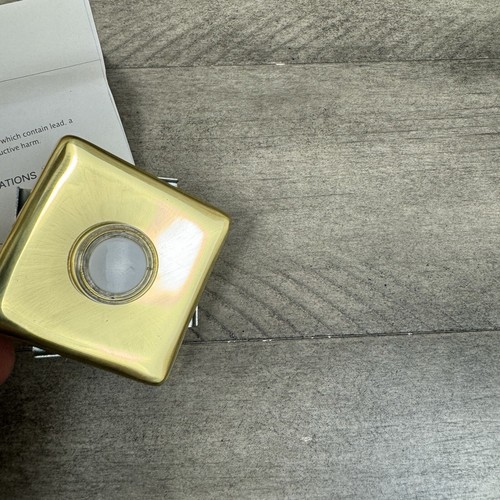Rejuvenation Doorbell Button Lacquered Brass Square Mid Century NIB - Picture 5 of 7