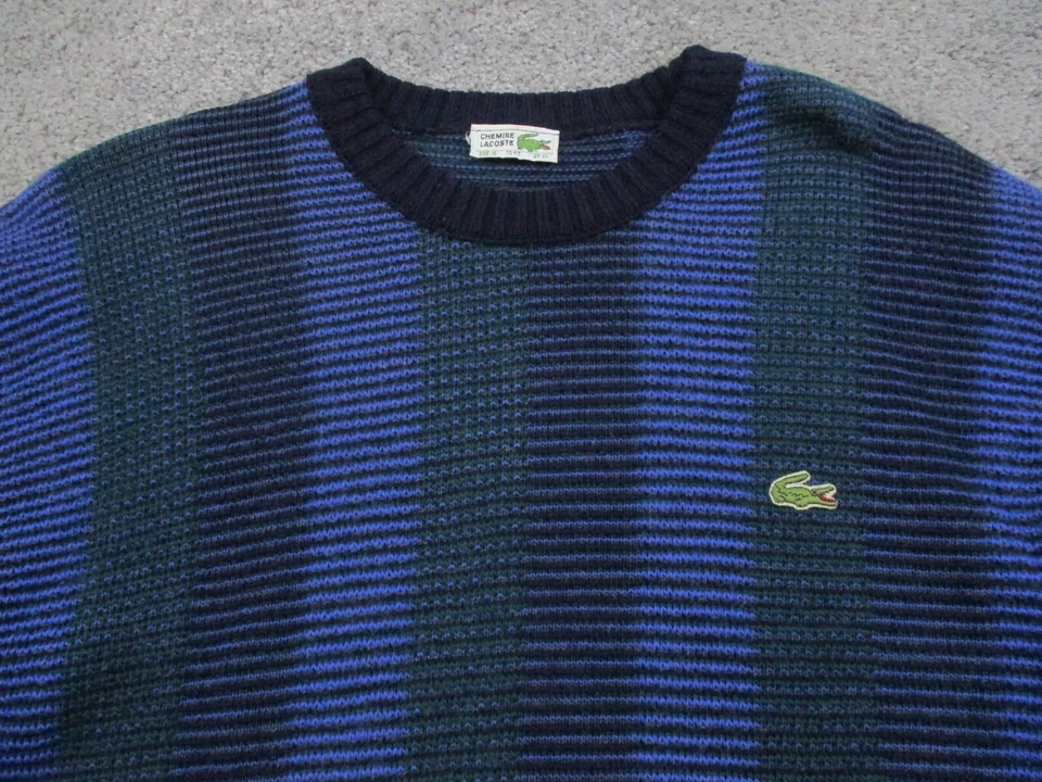 Lacoste Jumper/Sweater/Pullover 16 95cm Long Sleeve Knit Vintage Blue Wool - image 2 of 4