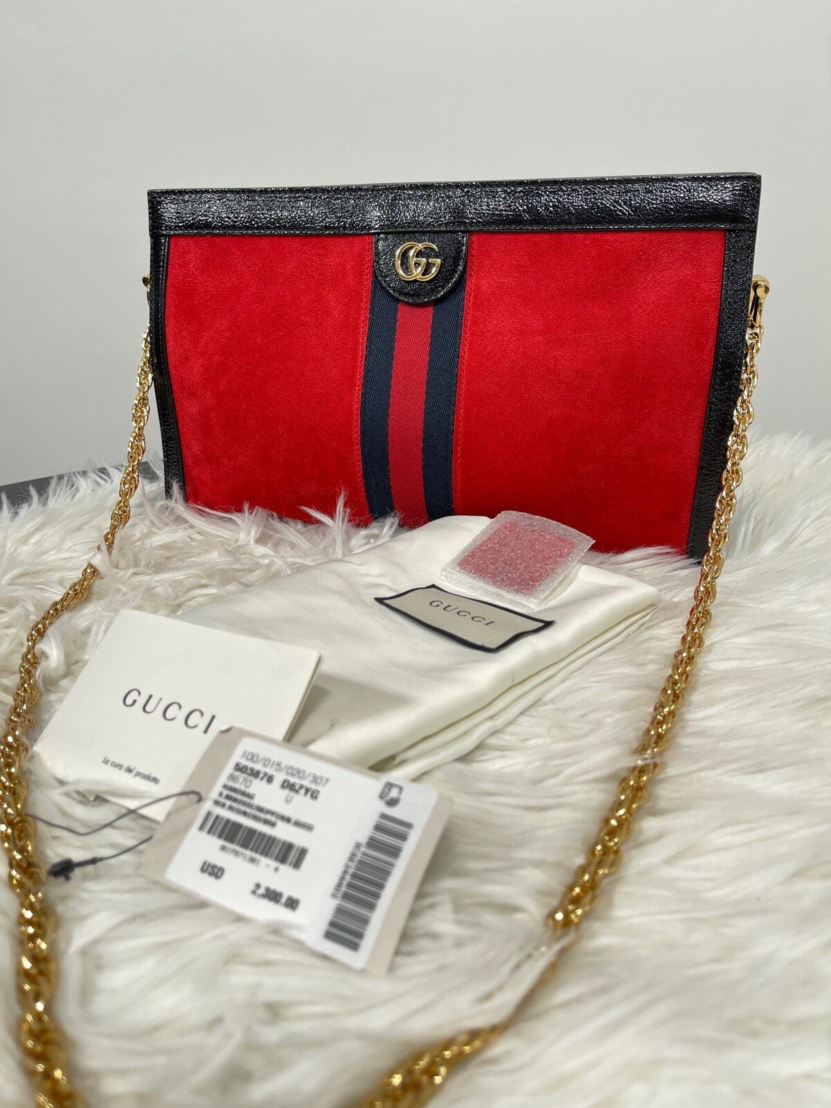 Gucci Ophidia Red Suede Chain Shoulder Bag - Luxury Fashion Accessory image 7