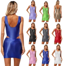 Womens Bodysuit Backless Lingerie Casual Swimwear Workout Jumpsuit Low Back Oil