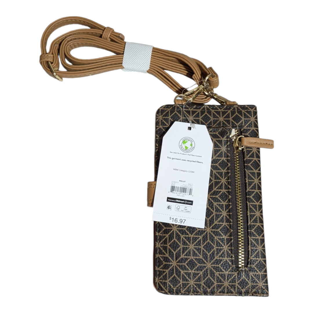 Time and Tru Women's Brown Cellie Wallet on a String Phone Case New-image