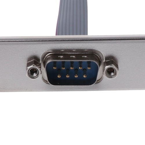 PC Motherboard COM Port Serial 9Pin DB9 RS232 Ribbon Cable Connector Bracket - Photo 5/10