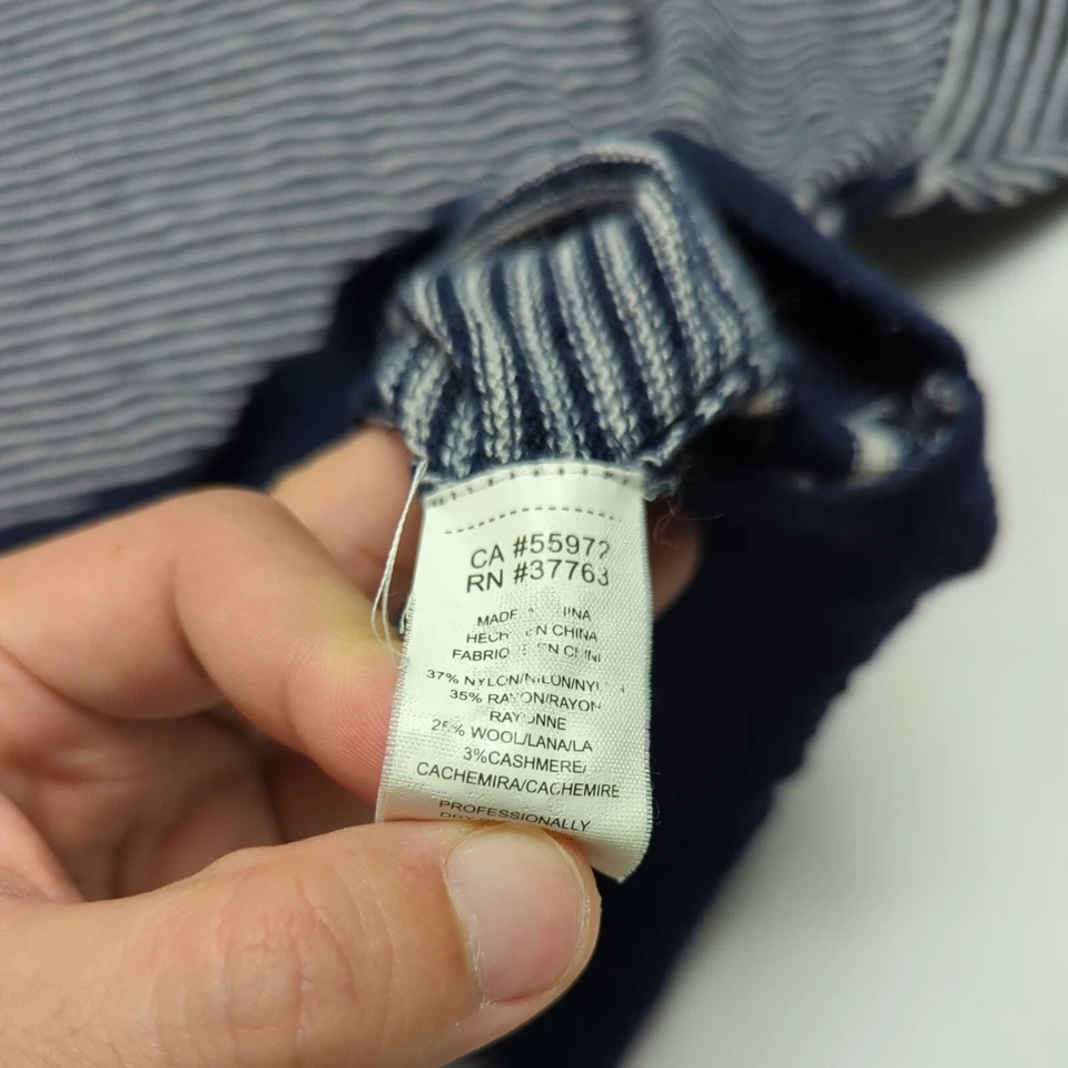 Sanctuary Womens Medium M Size Blue Striped Cropped Sweater Wool Cashmere Blend - Image 4 of 4