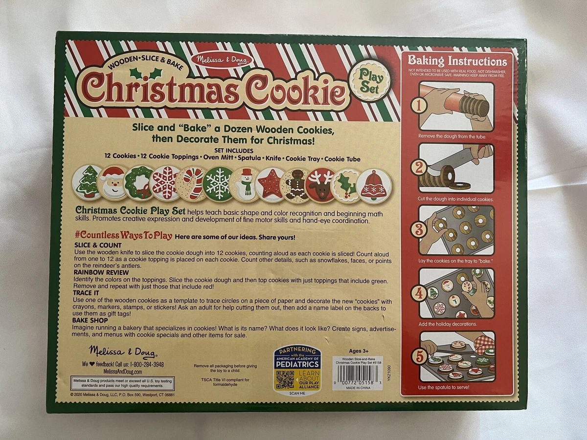 Melissa & Doug Slice and Bake Wooden Christmas Cookie Play Food Set