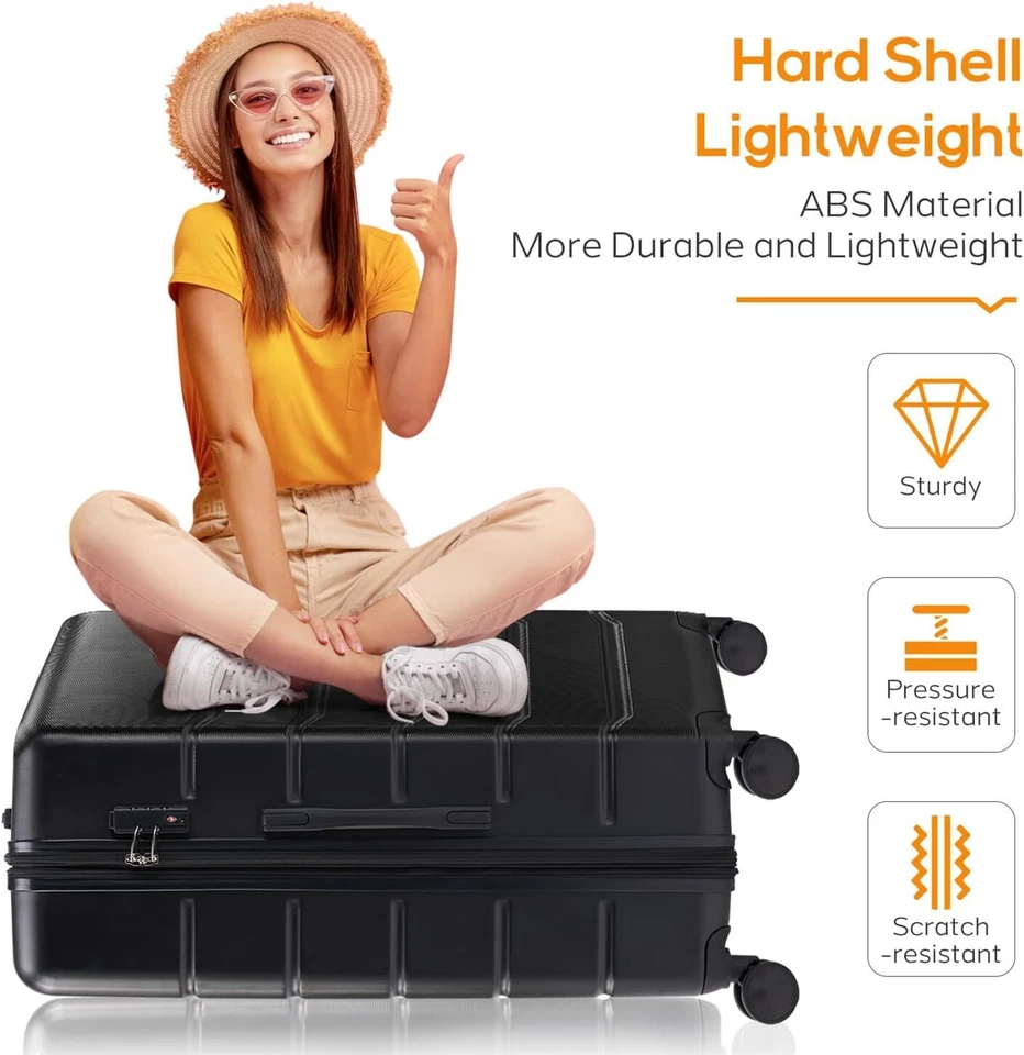 Maleta rígida con ruedas para equipaje de mano expandible liviana bloqueo TSA Foto 4 de 4