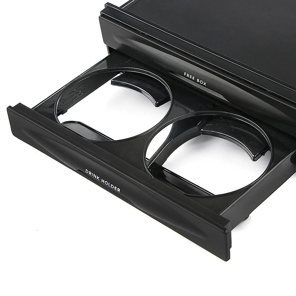 Porta-copo de bolso instalação rádio painel duplo caixa de armazenamento para veículo carro - Imagem 2 de 4