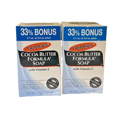 Palmer's Cocoa Butter Formula Cream Bar Soap with Vitamin E 4.7 oz/133g X2