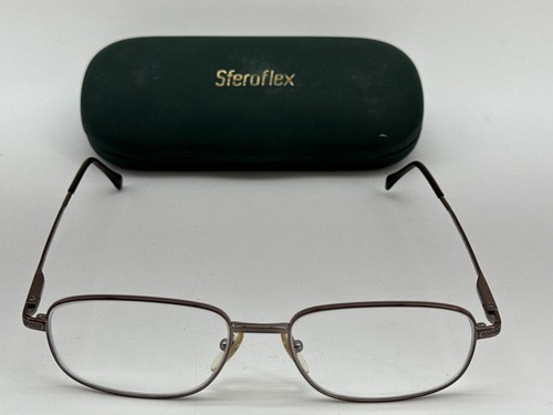 Sferoflex 2086 273 Brown Rectangular Eyeglass Frames 56-17 140 Flex Hinges +