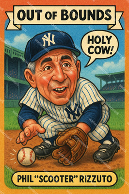 GX397 Phil Rizzuto Yankees Out of Bounds 4x6 12x18 16x24 Photo