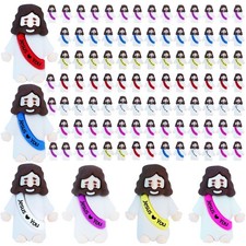 100 Pcs Little Jesus Figures   Mini Rubber Jesus Toys Jesus Love You for East...