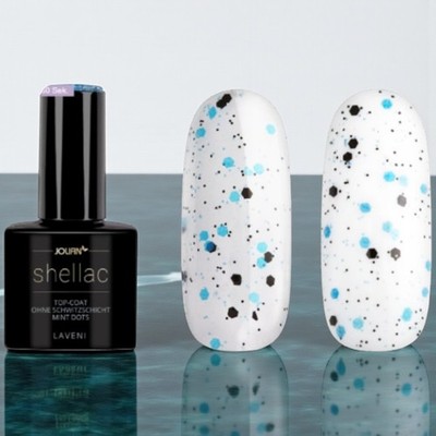 Jolifin UV LED Shellac Top Coat Mint Dots Gel ohne Schwitzschicht TPO FREI Nails