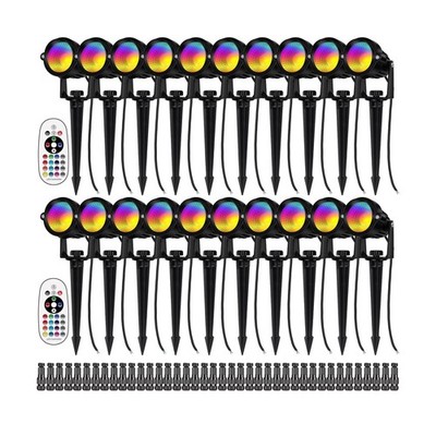 12W RGB Color Changing Landscape Lights Low Voltage LED Landscape Lighting Re...