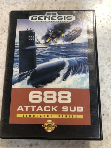 688 ATTACK SUB SIMULATOR SERIES SEGA GENESIS GAME CARTRIDGE GAME AND ...