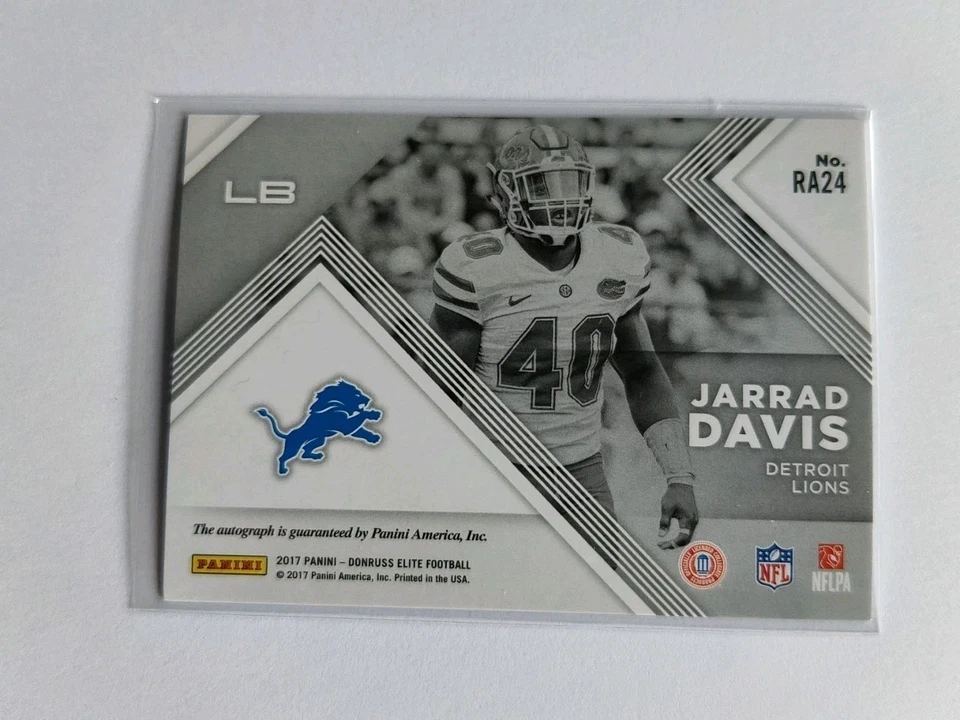 2017 DONRUSS ELITE ROOKIE AUTO /299 JARRAD DAVIS #RA24 RC - Image 2 of 2