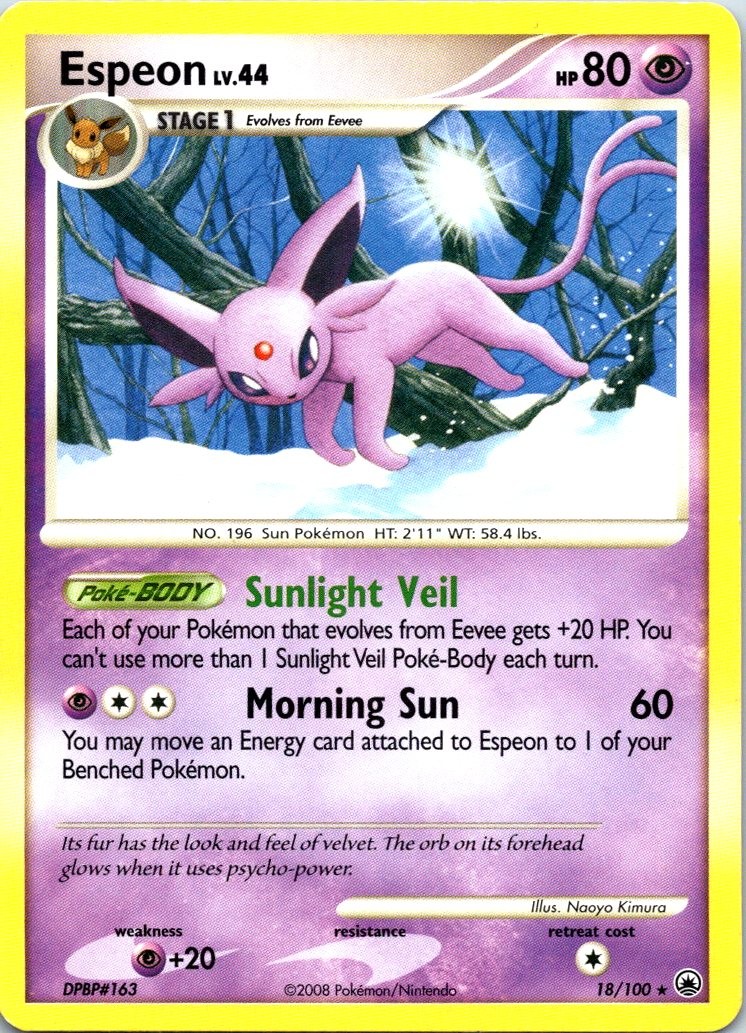 Espeon 18/100 Rare Majestic Dawn LP Pokemon