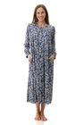 Womens Givoni Navy Blue Long Sleeve Winter Button Brunch Coat Bath Robe 21A
