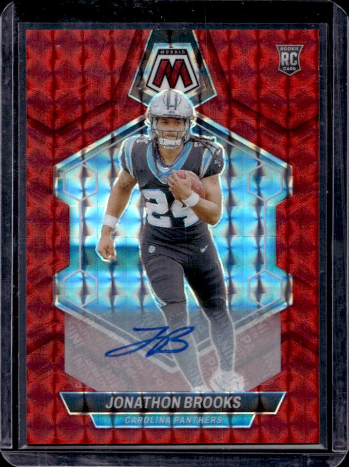 2024 Mosaic Jonathon Brooks Rookie Auto Red Prizm #101/199 Panthers
